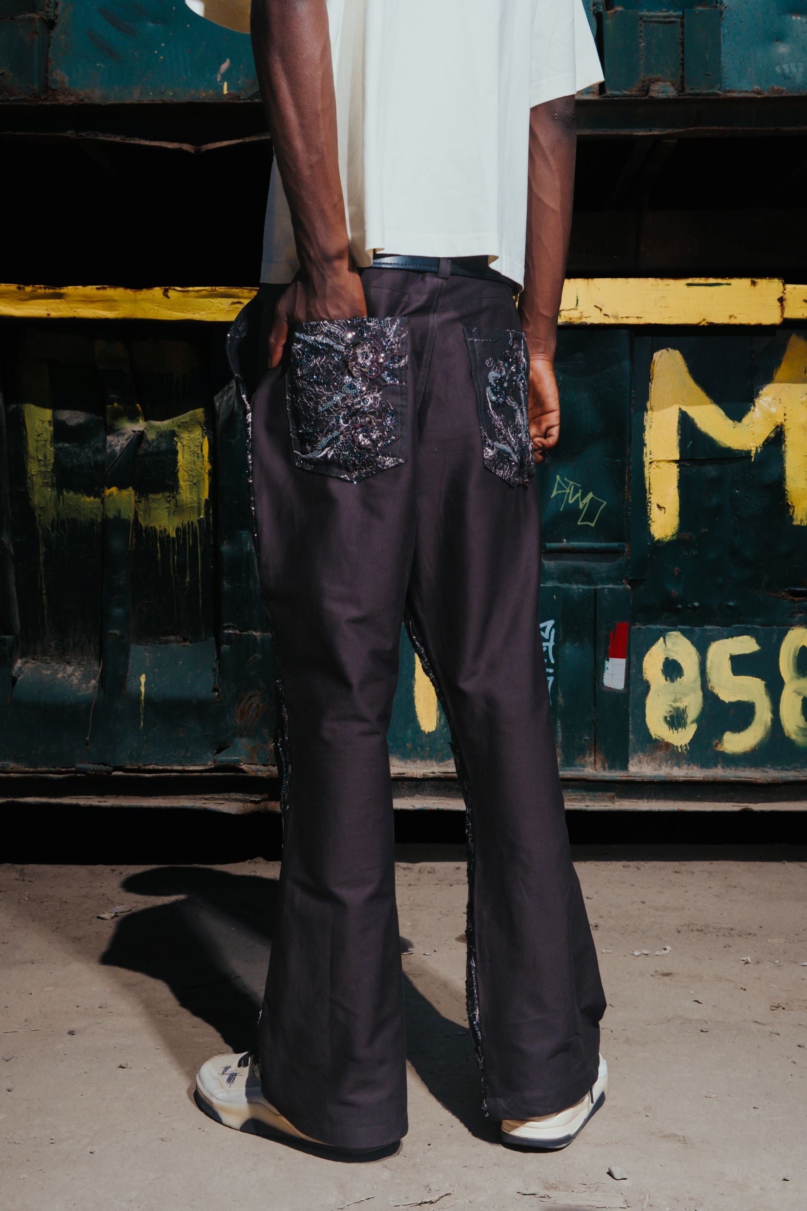 Olive green Floral I Trouser